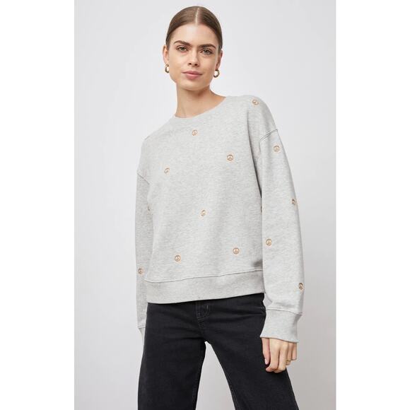Rails Heather Gray Peace Sign Ramona Sweatshirt Women’s size Medium - Picture 6 of 8